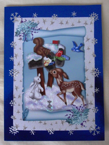 Woodland Animals on a Scroll with Stars A4 by Ruth Taylor