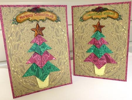 Origami Christmas Tree Card Kit - Simply Metallic by Ruth Taylor