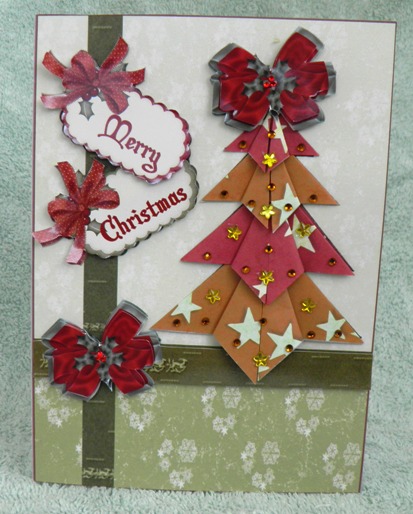 Origami Christmas Tree Card Kit - Stars and Bows by Ruth Taylor