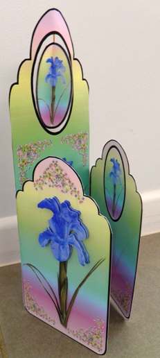 Scalloped Tall Wing Card - Blue Iris by Ruth Taylor