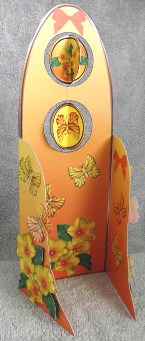 Tall Wing Card - Primroses & Butterflies by Ruth Taylor