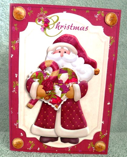 Tapestry Santa with Decoupage by Ruth Taylor