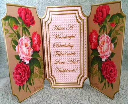 Trifold Antique Roses by Ruth Taylor