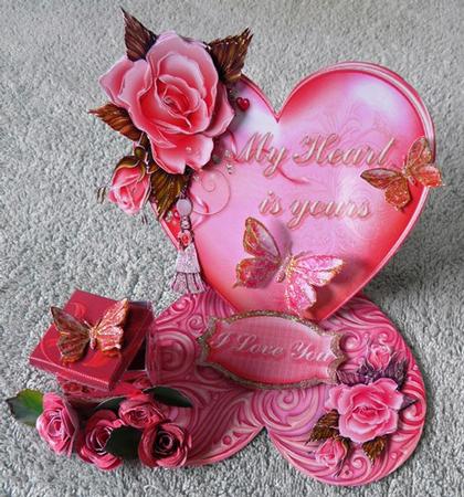Hearts & Roses Xl Easel Card & More Set 2 by Ruth Taylor