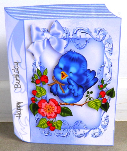 Little Bluebird on a Branch of Flowers, Folded Book by Ruth Taylor