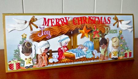 Large Dl Card Christmas Nativity by Ruth Taylor