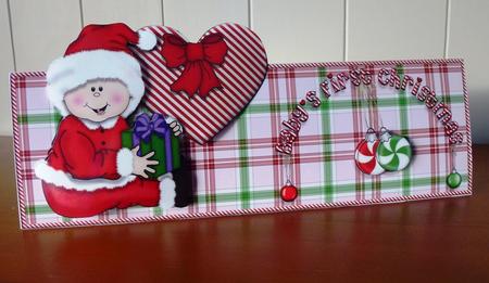 Baby's 1st Christmas Over the Top Large Card by Ruth Taylor