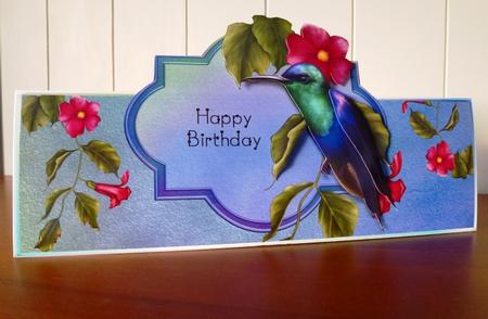 Hummingbird Over the Top Large Card by Ruth Taylor