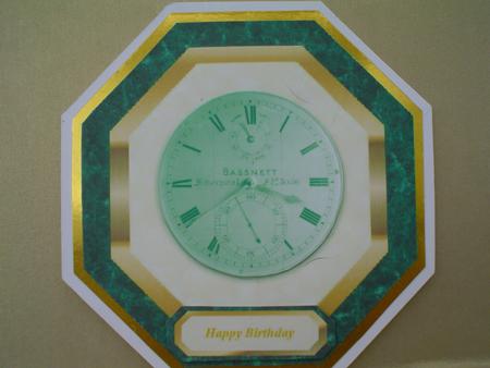 Octogon Card with Clock Face by Ruth Walters