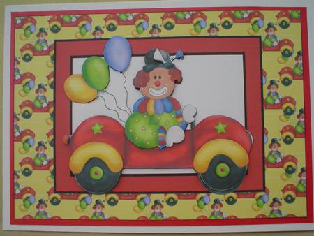 Clown Card Front by Ruth Walters