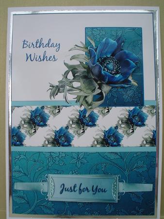 Teal Anemone Birthday Card by Ruth Walters