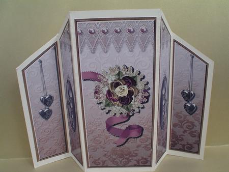 Vintage Floral Theatre Fold Card by Ruth Walters