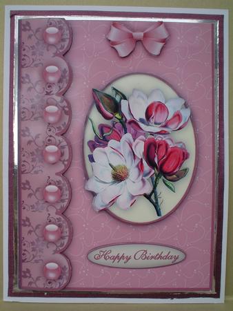 Magnolia A4 Card Front by Ruth Walters
