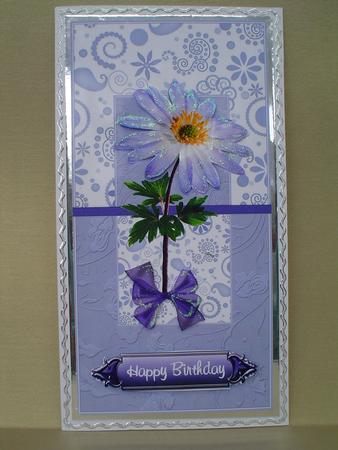 Lilac Anemone Dl Card Front by Ruth Walters