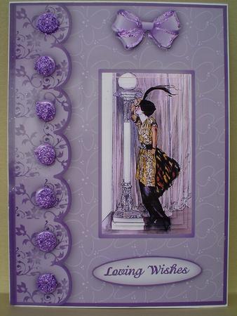 Art Deco Lady Waits - A5 Pyramid Card Front by Ruth Walters