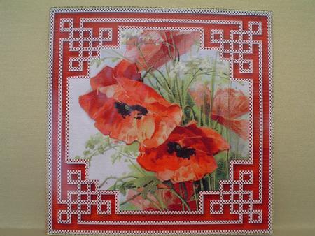 Poppies Square Styled Matching Card by Ruth Walters