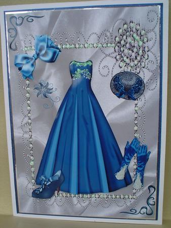 Beautiful Blue Satin Gown with Ladies Accessories by Ruth Walters