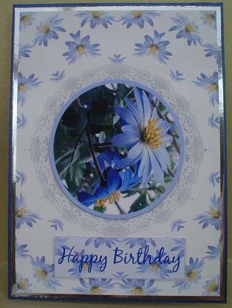 Purple Anemone & Lace Card Front by Ruth Walters