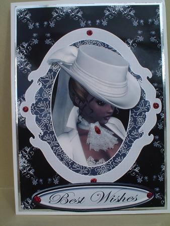 Lady in White Hat Quick Card by Ruth Walters