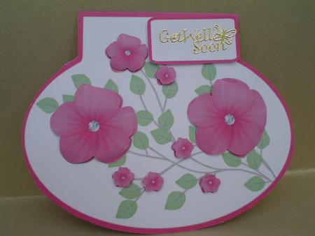Pink Flowers Wobble Card by Ruth Walters