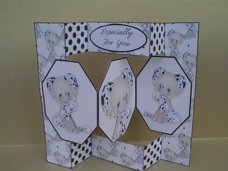 Cute Dalmation Girl 3 Panel Pop Up by Ruth Walters
