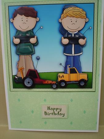 Boys & Their Remote Control Toys Topper & Decoupage by Ruth Walters