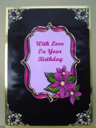 Purple Flowers in Bracket Frame by Ruth Walters