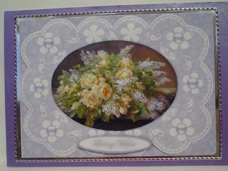 Yellow Roses, Lilac 'n Lace A4 Card Front by Ruth Walters