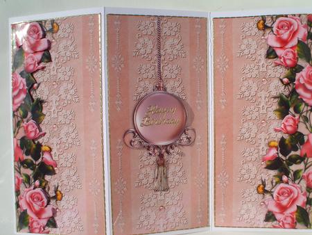 Elegance in Pink Roses - Trifold by Ruth Walters