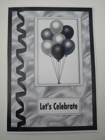 Let's Celebrate Male Birthday Balloon Decoupage Card by Ruth Walters