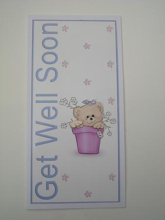 Get Well Teddy Quick Card with Decoupage by Ruth Walters