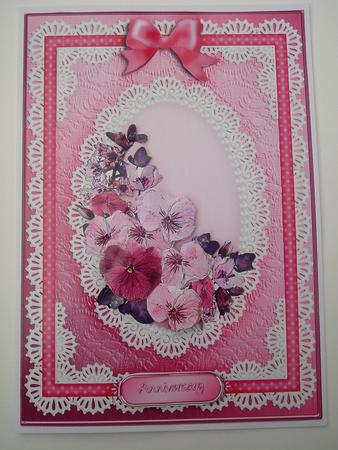 A5 Spring Flowers and Lace Quick Card with 3D Decoupage by Ruth Walters