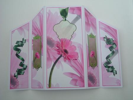 Pink Gerbera Theatre Panels. by Ruth Walters