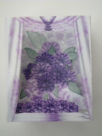 Purple Flowers Theatre Card by Ruth Walters