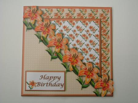 Lilies Step by Step Square Card by Ruth Walters
