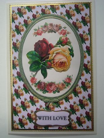 Vintage Roses in Frame Topper with Decoupage by Ruth Walters