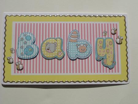 Baby Girl Decoupage Card by Ruth Walters