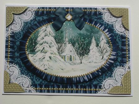 Midnight Village Lace N Ruffles Card Front Step by Step by Ruth Walters