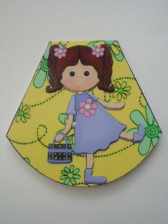 Yellow Little Girl Flower Wobble Card by Ruth Walters