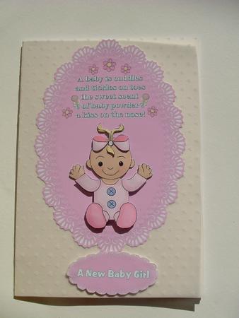New Baby Girl Pink Lace Panel by Ruth Walters