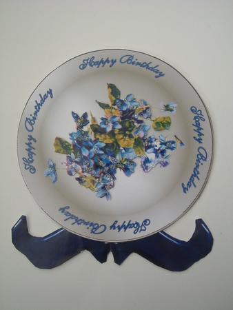 Forget Me Nots Plate Card Step by Step and Stand by Ruth Walters