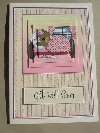 Bear in Bed Card Front by Ruth Walters