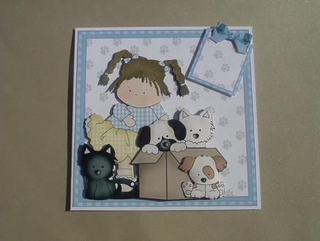 Puppy Friends - Decoupage Card by Ruth Walters