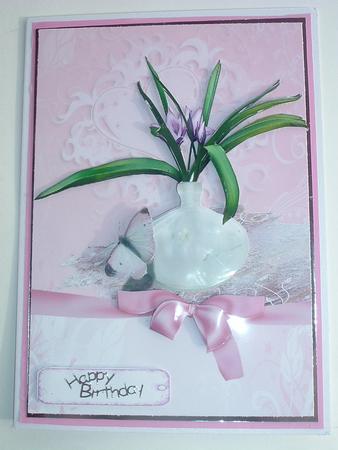 Romantic Flower Vase Decoupage by Ruth Walters