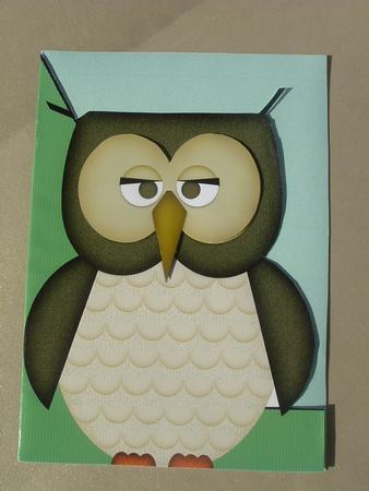 Cute Wise Owl Shaped Front Print and Fold A5 Card by Ruth Walters