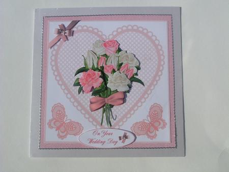 Roses on Lace Heart by Ruth Walters