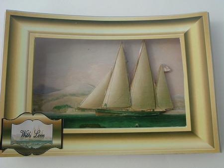 Schooner Yacht Scenic Card by Ruth Walters