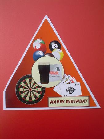 Pub Games Triangular Shaped Card by Ruth Walters