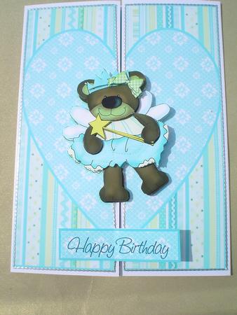 Fairy Bear Blue Heart - Card Kit by Ruth Walters