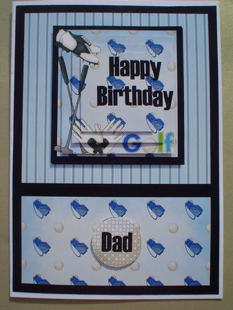 Happy Birthday Golf Male Pyramid Card Front by Ruth Walters